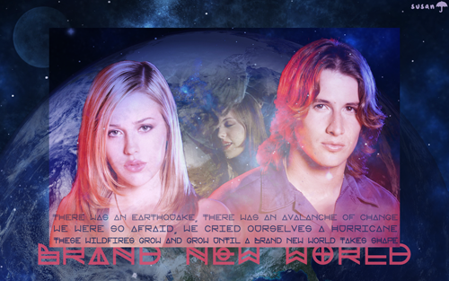 Desktop wallpaper featuring Michael & Maria from Roswell